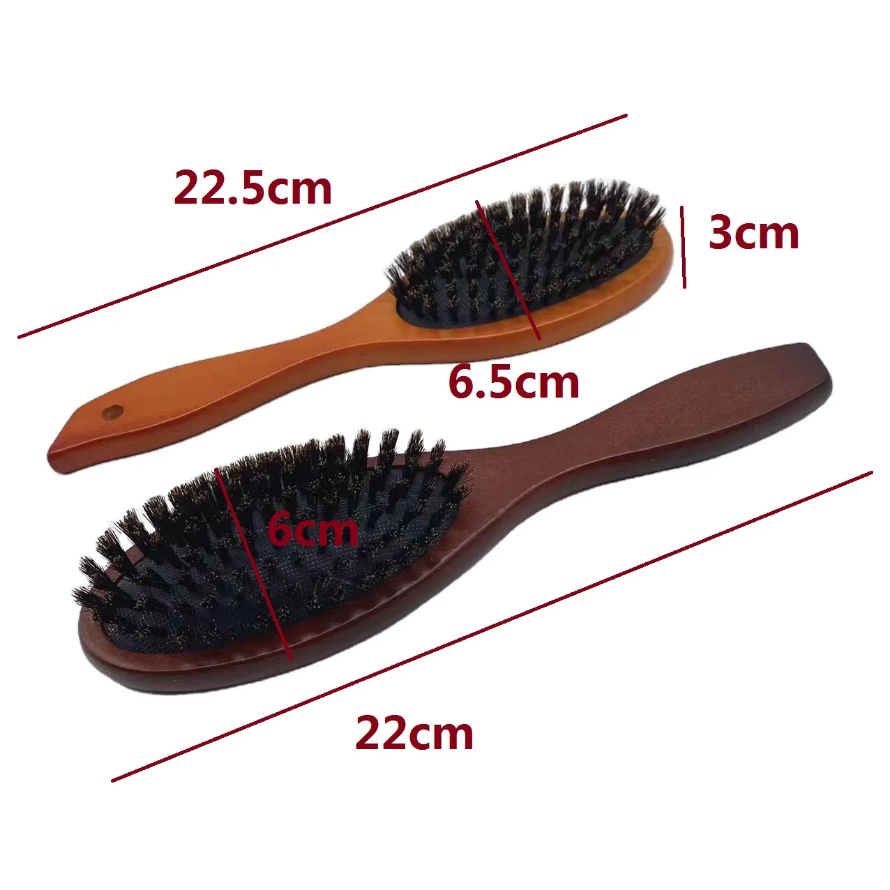 100% Pure Boar Bristle Hair Brush Wooden Handle Straightening Comb Short Brush Promote Healthy Hair and Scalp Reduce Hair Loss