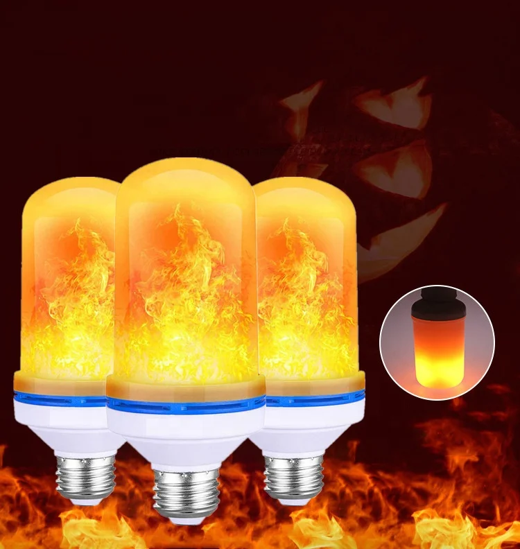 Halloween Decorations Fire Burn Effect E26 E27 Base Gravity Sensor Led Flame Light Bulb
