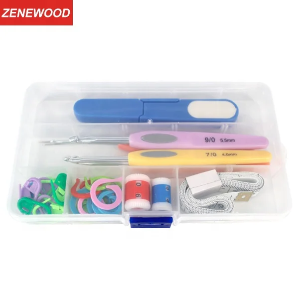 Sewing Kit Full Set DIY 4 Crochet Knitting Needles Weaving Sewing Tools Crochet Hooks Set