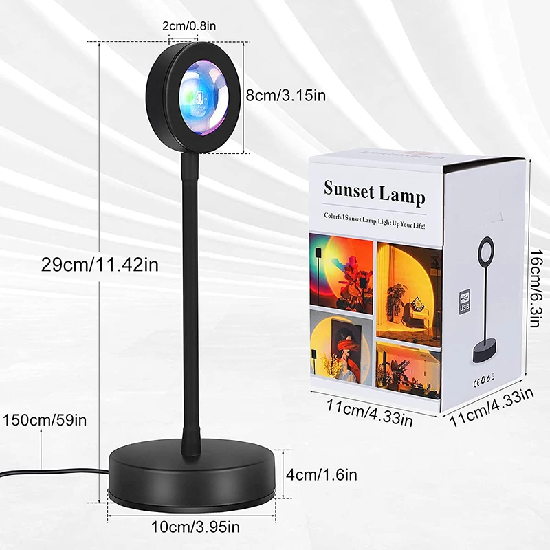 
Dropshipping Mini Smart Sunset Floor Lamp Projector Night Light Proyector Rainbow Projection Sunset Lamp 