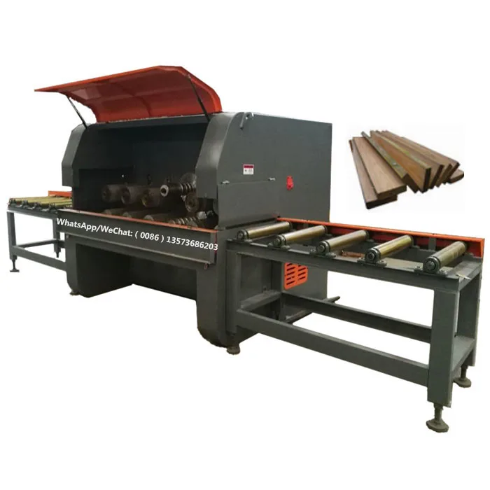 Rubber Wood Cutting Production Line /  Rip Saw With Multiple Blades Sawmill