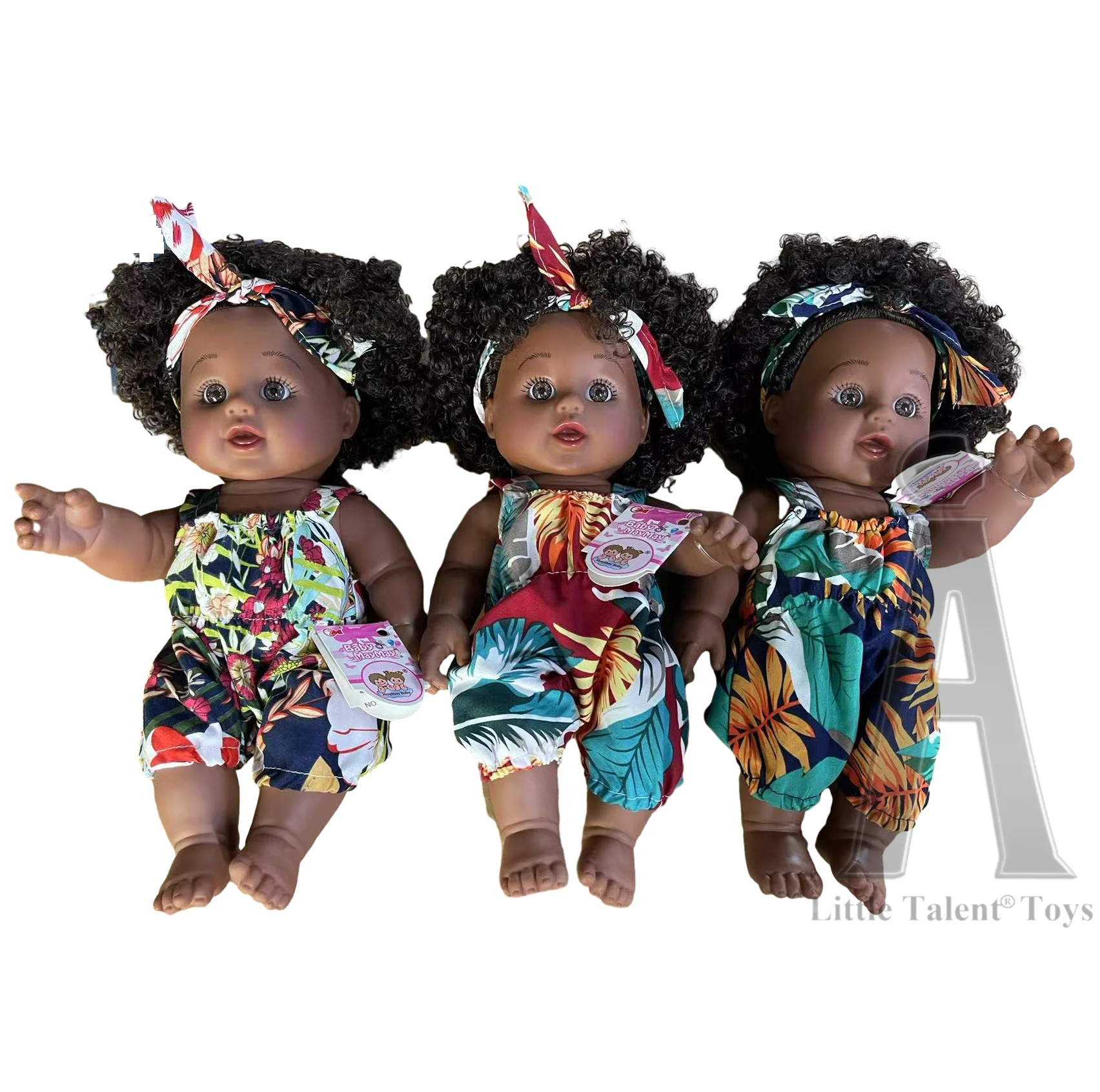 Manufacture poupee pour enfants dolls for kids gift black dolls baby 12 inch tall real life girl doll black skin with afro hair