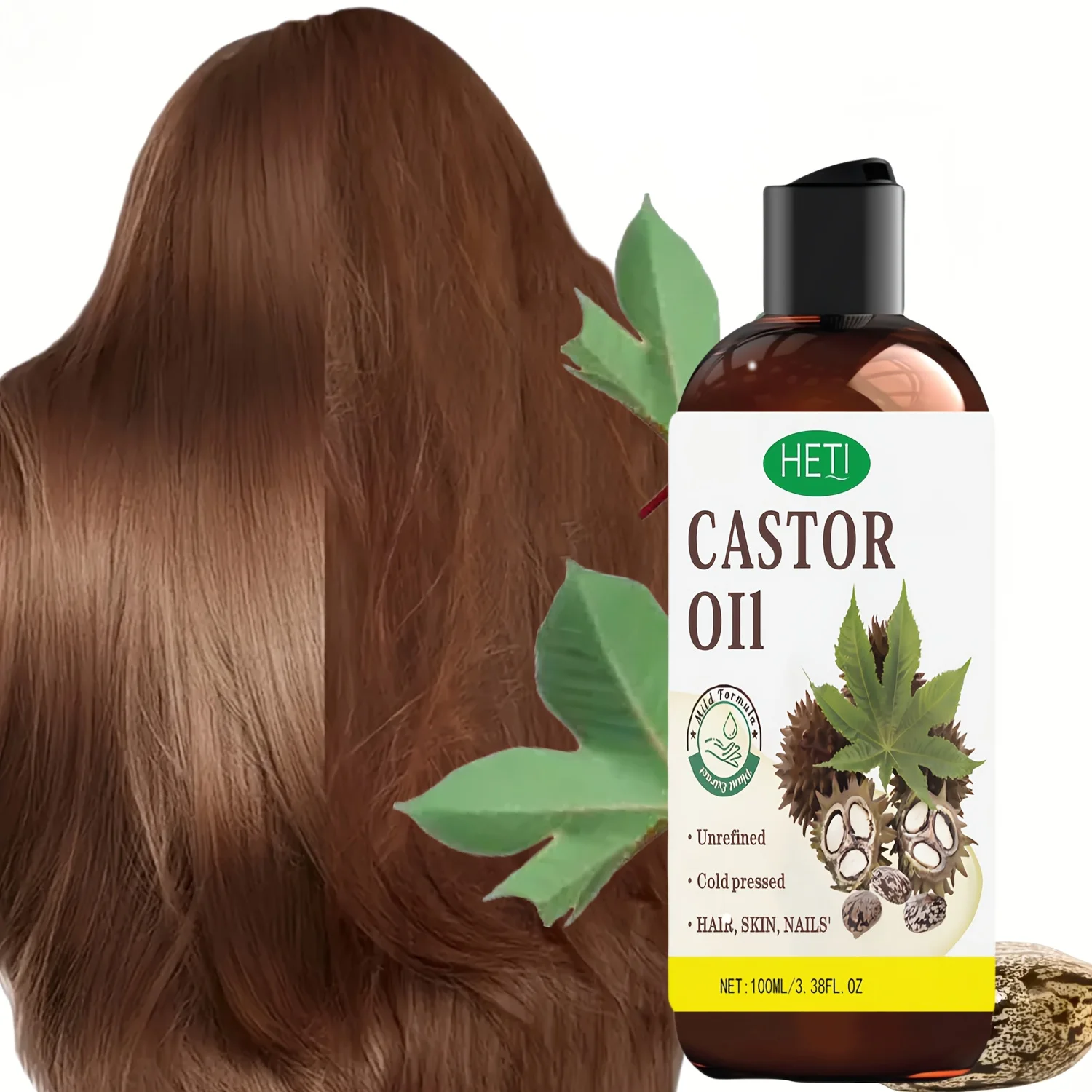 100ML castor oil to moisturize and smooth hair