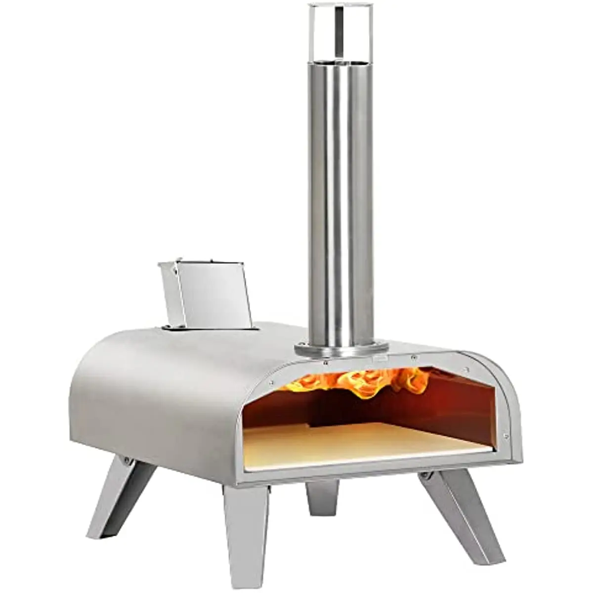 OUTDOORS Pizza Ovens Countertop Pellet BBQ Grill Wood Fired Pizza Maker Portable Stainless Steel Pizza Grill