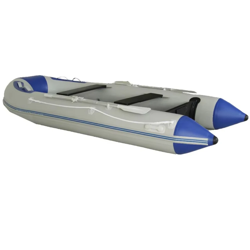 2024 China Factory High Quality CE Certified 1.2mm PVC Aluminum Floor Kayak Cheap Speed Rowing Folding Boat Inflatable Dinghy