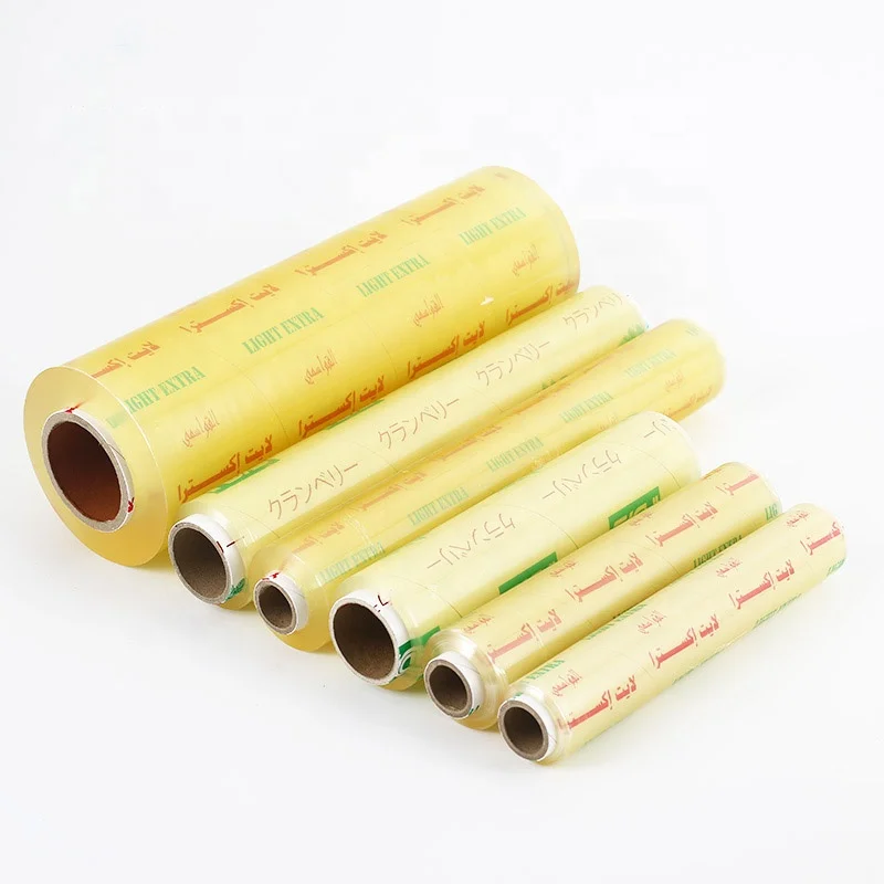 Pelicula estirable de PVC transparente personalizada para embalaje de alimentos, de fabricante chino