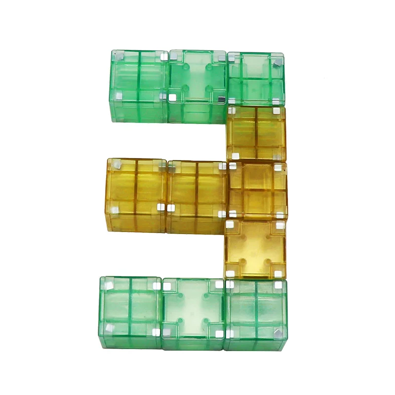 60pcs Kids early educational game magnet blocks play set colorful plastic magnetic building cubes for children
