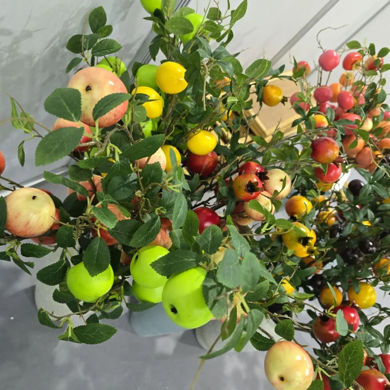 Beautiful home hotel flower arrangement decorations various artificial plants flowers fruits and berries dyed crafts