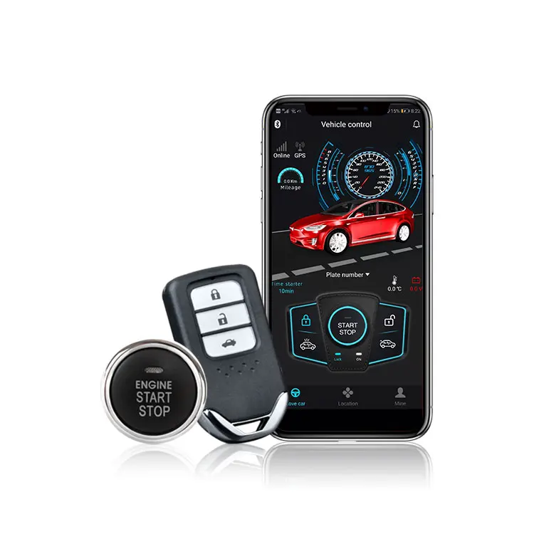 Hot-Selling Anti-Hijacking Keyless Entry Smart Phone App Remote START STOP Ignition Car Alarms System Security