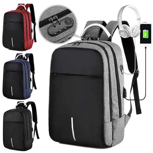 Business Water Resistant Laptop Backpack with USB Charging Port and lock Travel Laptop Backpack