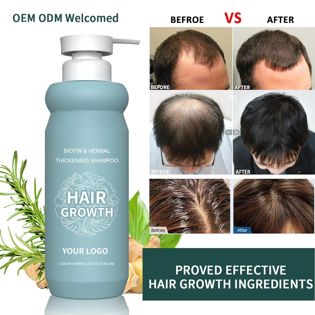 Hot Sale Organic Anti-Frizz & Smoothing Shampoo and Conditioner for All Hair Types, salon professional formula
