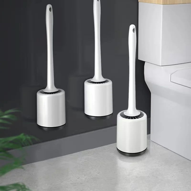 Deep Cleaning Toilet Brush Silicone Toilet Brush with Leakproof Holder and Wall Mounted Holder for Bathroom Cleaning