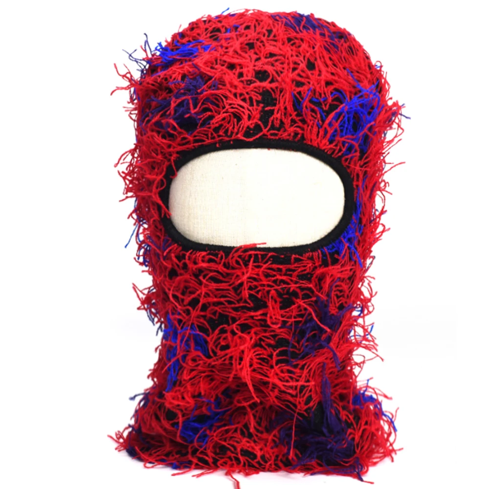 Wholesale Winter Mask Grassy Knitted Beanie Warmer Full Face Ski Mask Distressed Balaclava Skimask