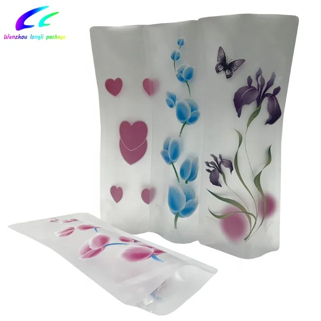 Hot sale beautiful printed foldable plastic vase for flowers