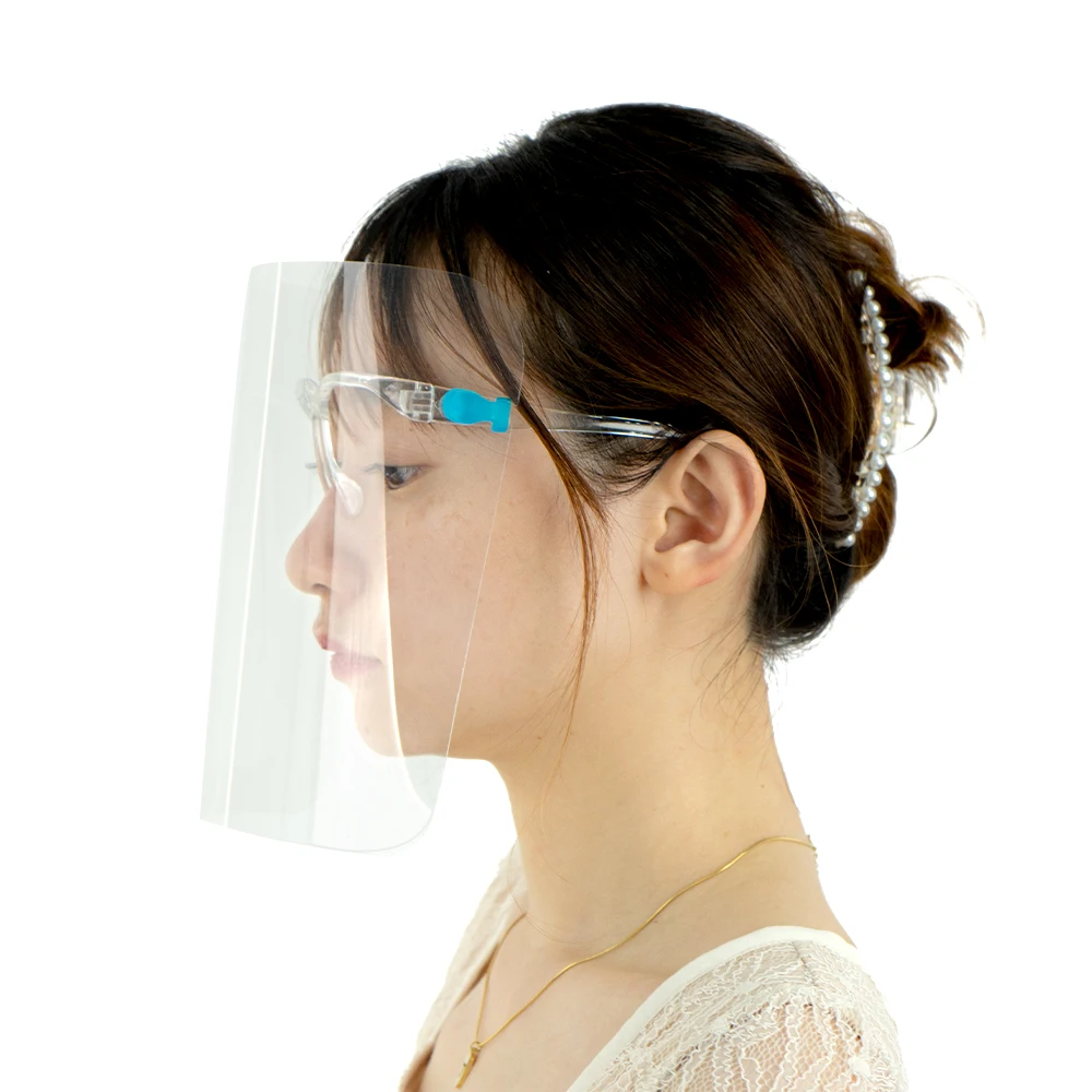 Изготовленный на заказ логотип Faceshield защита от тумана прозрачная Выдвижная рамка лицевые щитки с очками