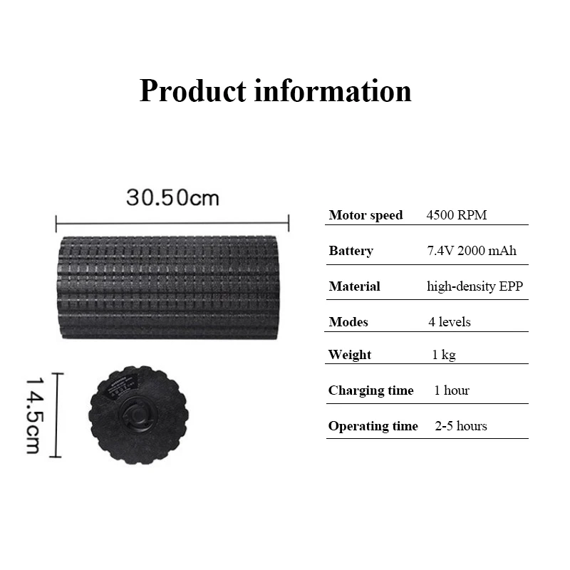 Customizable Massage roller electric vibrating foam roller massage vibrating foam roller yoga