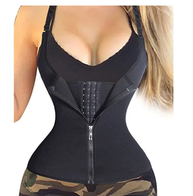 Sweat wicking vest neoprene court body suit waist trainer  corsets waist trainer waist trainer with hooks and zipper