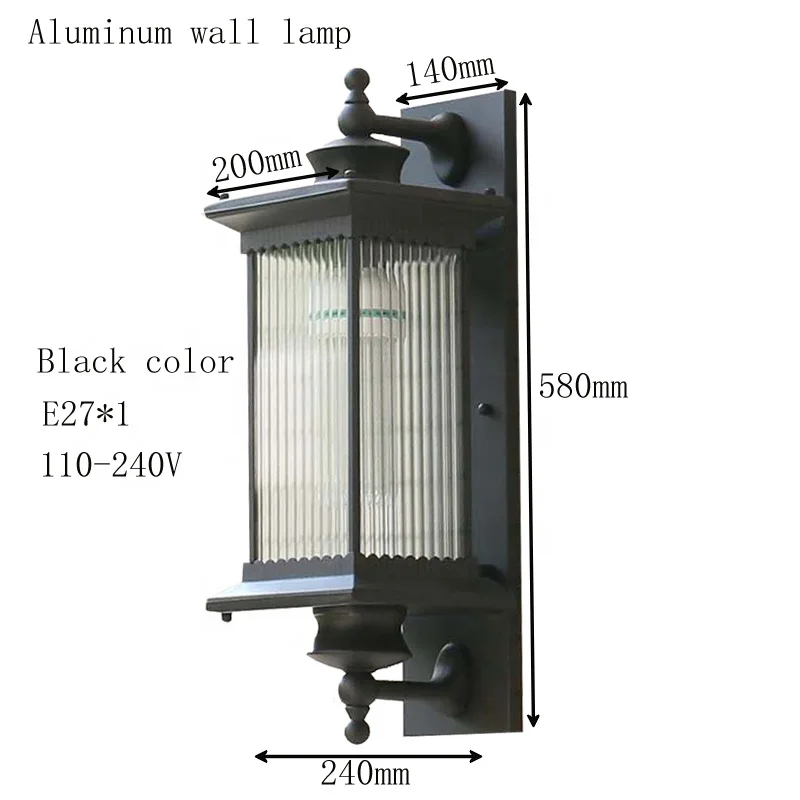 european style aluminum  waterproof outdoor wall lamps