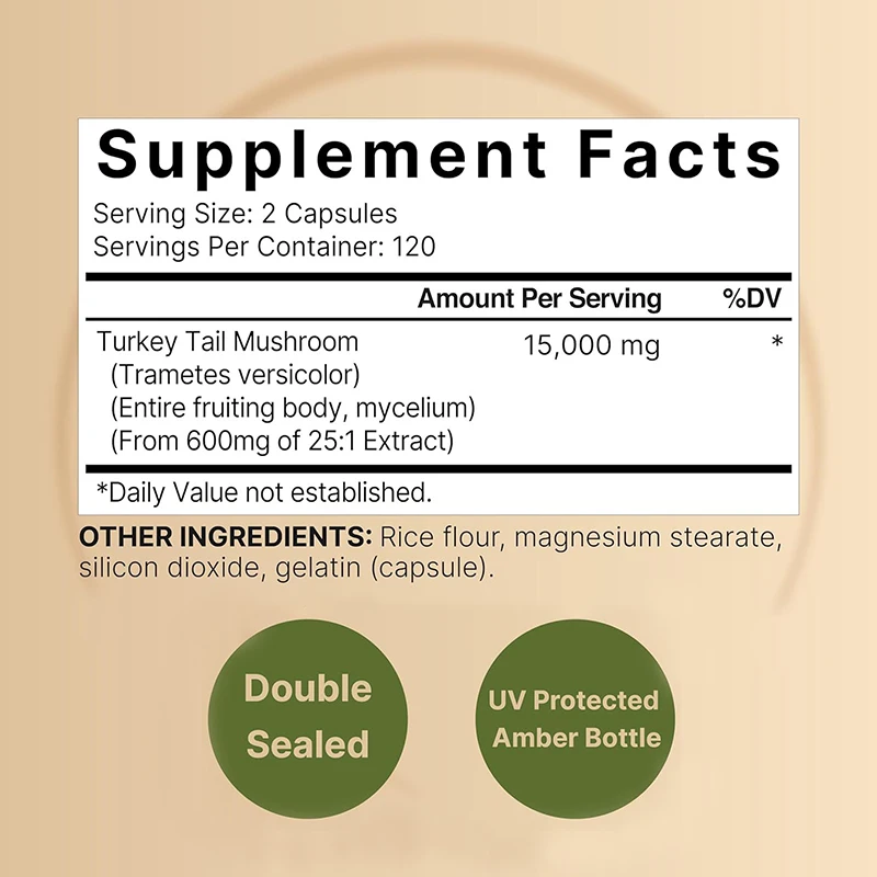 OEM Private Label Turkey Tail Mushroom Capsule Immune Health Herbal Supplements Mushroom Capsule