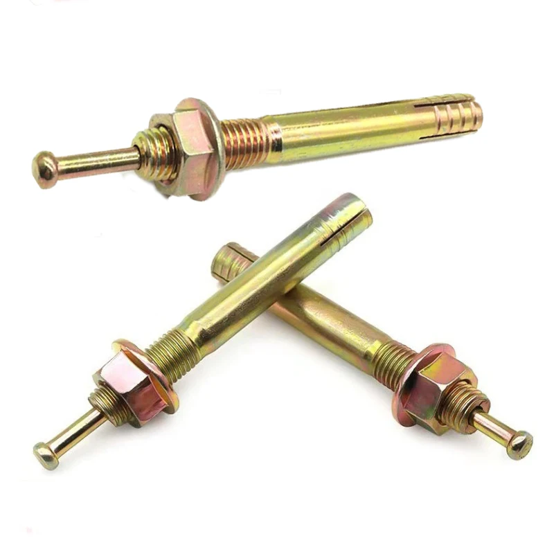 Yellow Zinc Hit Anchor Heavy Duty Expansion Hammer Drive Blind Bolt Expansion Hit Anchor Construction Fasteners