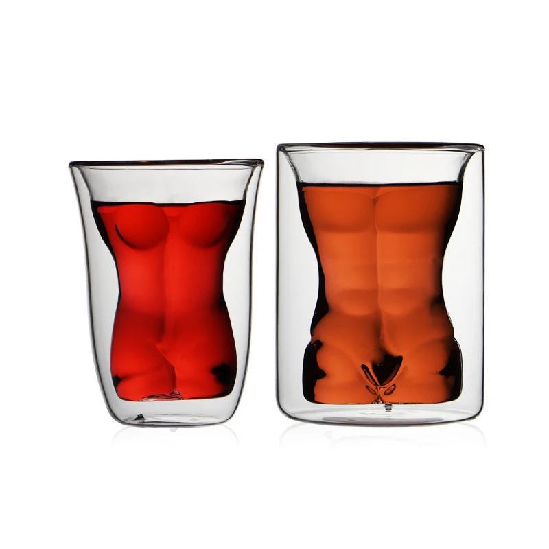 150ml Naked Female and 180ml Naked Male wine glass cup Bachelor Party double wall glass wine cup