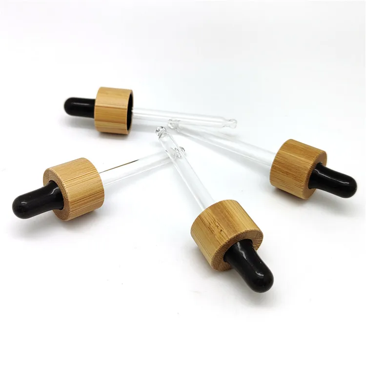 cosmetic dropper cap 18 mm black wooden plastic dropper pipette with water transfer wood grain plastic wood cap