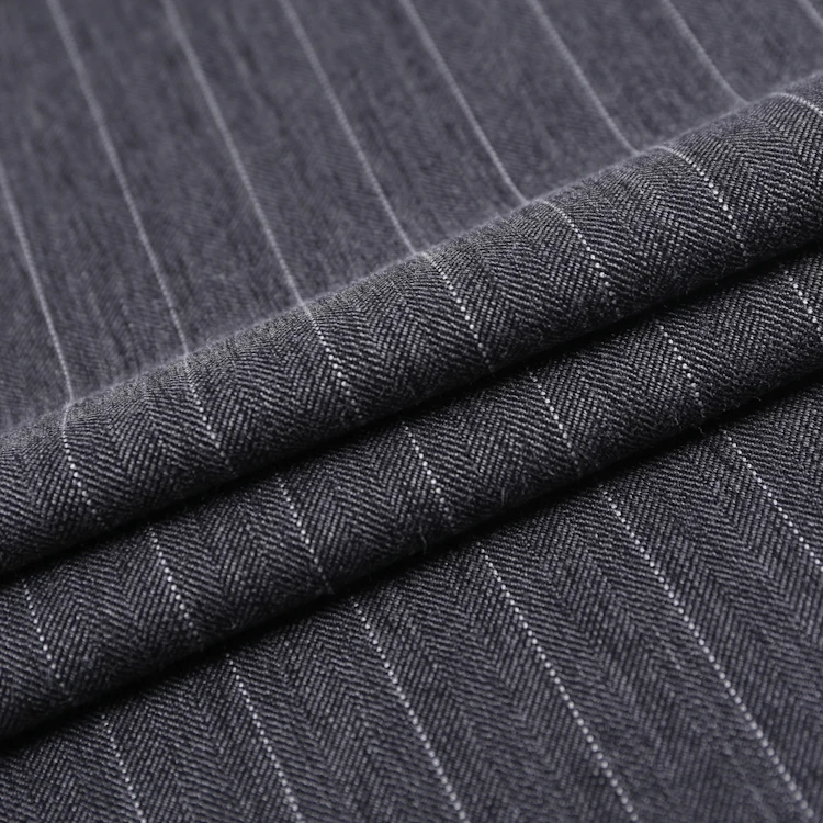 yarn dyed TR Herringbone Wide stripe 4-way-stretch woven fabric for clothing materials for dress making