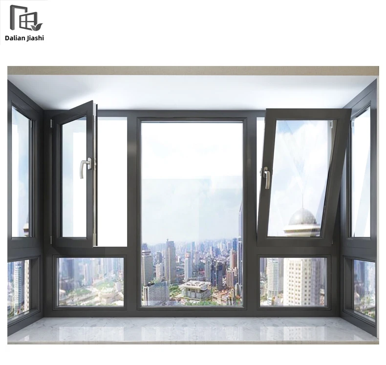 Simple Design Aluminum Sliding Window Clear Double Tempered Safety Glass Window for Home