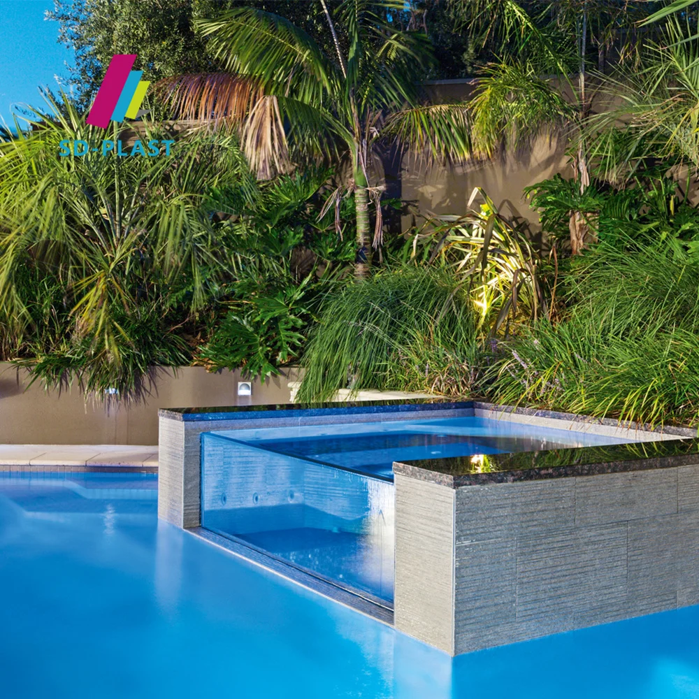 SUN-DECOR Custom size outdoor wholesale large plastic sheet 50mm thickness clear acrylic sheet swimming pool acrylic pool wall