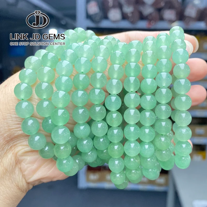 JD Healing Crystal Energy Quartz Chakras Jewelry Women Men Girl Birthday Gift 6/8/10mm Natural Green Aventurine Bracelet