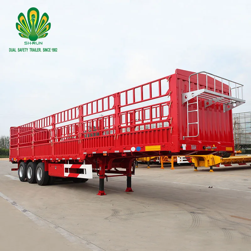 The 3-axis animal livestock cargo fence canglan semi-trailer made of high-strength steel