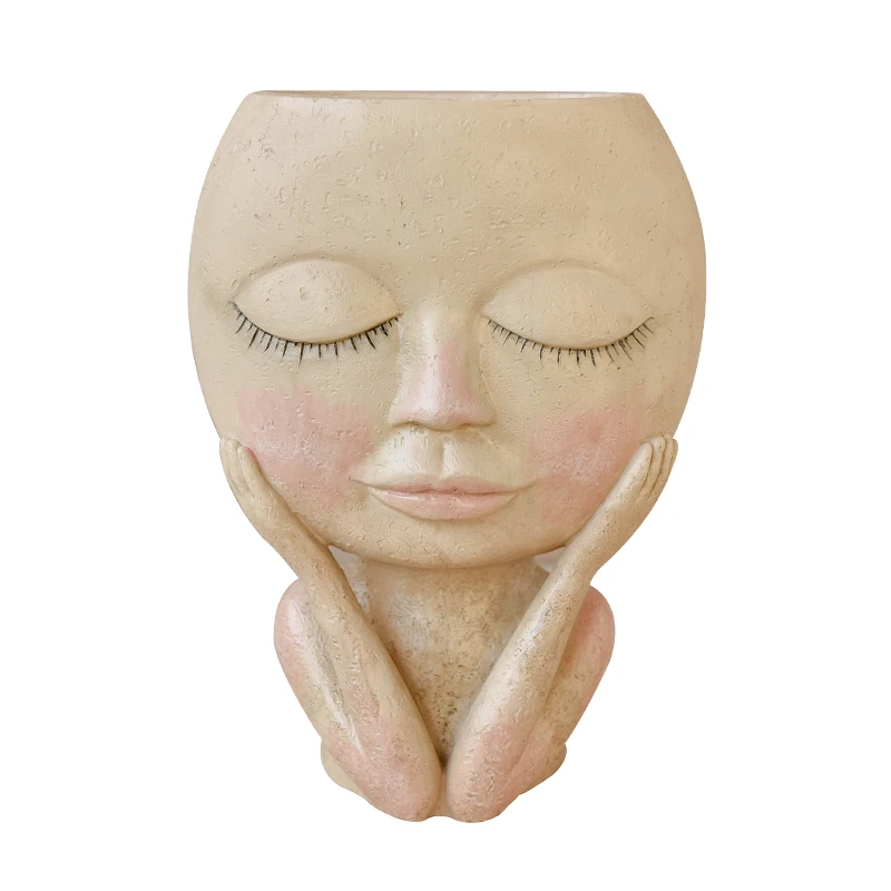 flower pots with faces planter pot  with face pot plant cute girl head vase for home decor