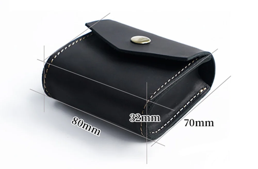 Genuine Leather Coin Purse Crazy Horse Cowhide Leather Wallet For Coins Data USB Cable Earphone