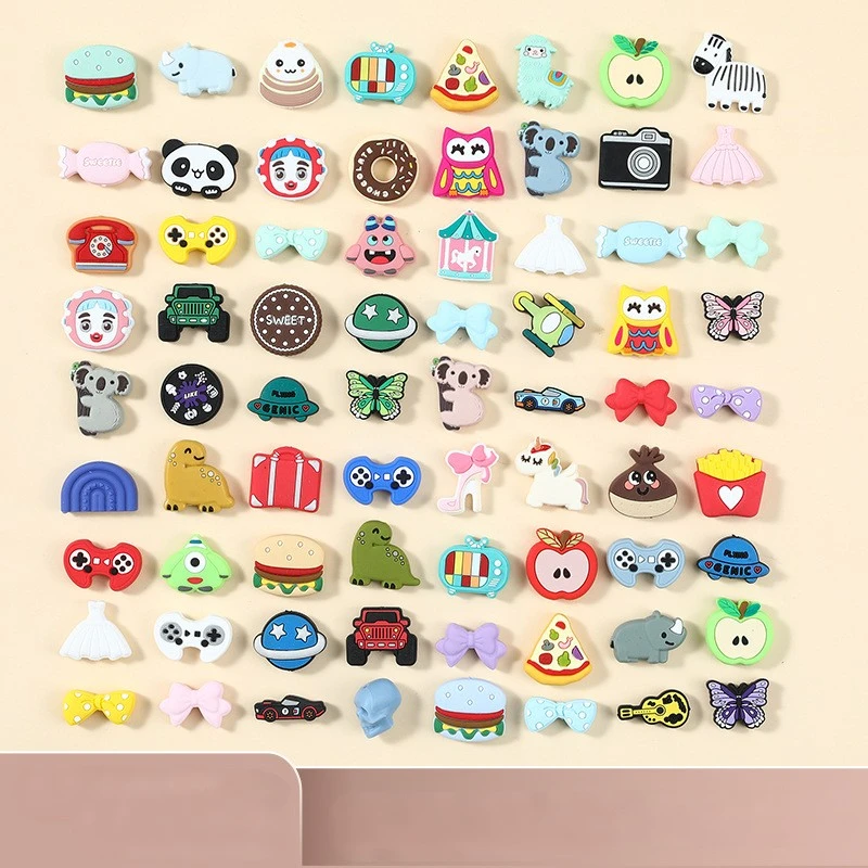 New Design Cartoon Multi Shapes Designs Apple Owl Character Silicone Focal Beads For Pen Making