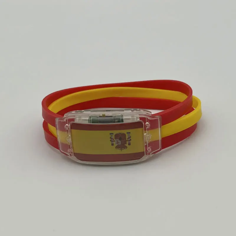 New arrival Qatar World Cup Flag bracelet LED light-emitting silicone wristband flag bracelet for Germany World Cup