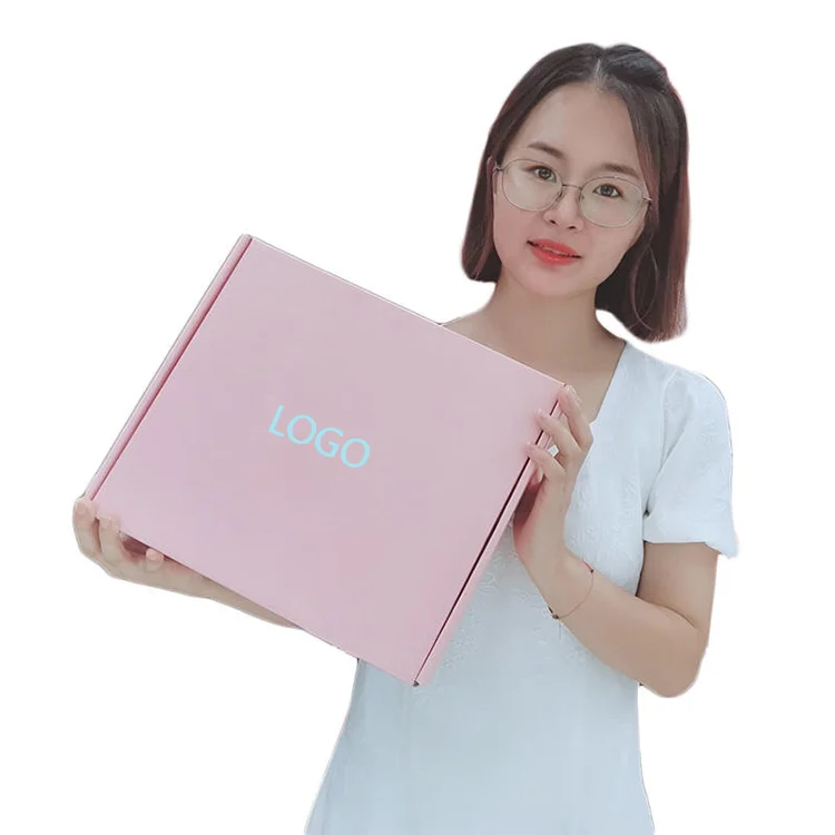 Картонные коробки с логотипом на заказ, отправка почтовых отправлений, розовый косметический набор, косметика, отправка, уход за кожей, гофрированные упаковочные коробки