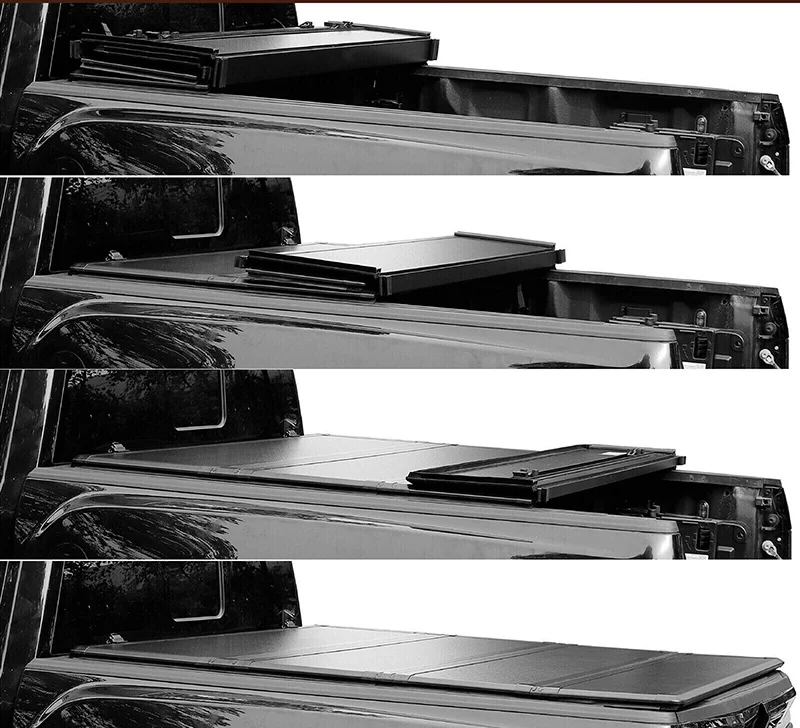 4x4 Pickup Aluminum Hard Quadfold Quad Fold Quad-fold Truck Bed Tonneau Cover for Dodge Ram 1500 2500 GMC Sierra F-150 Raptor