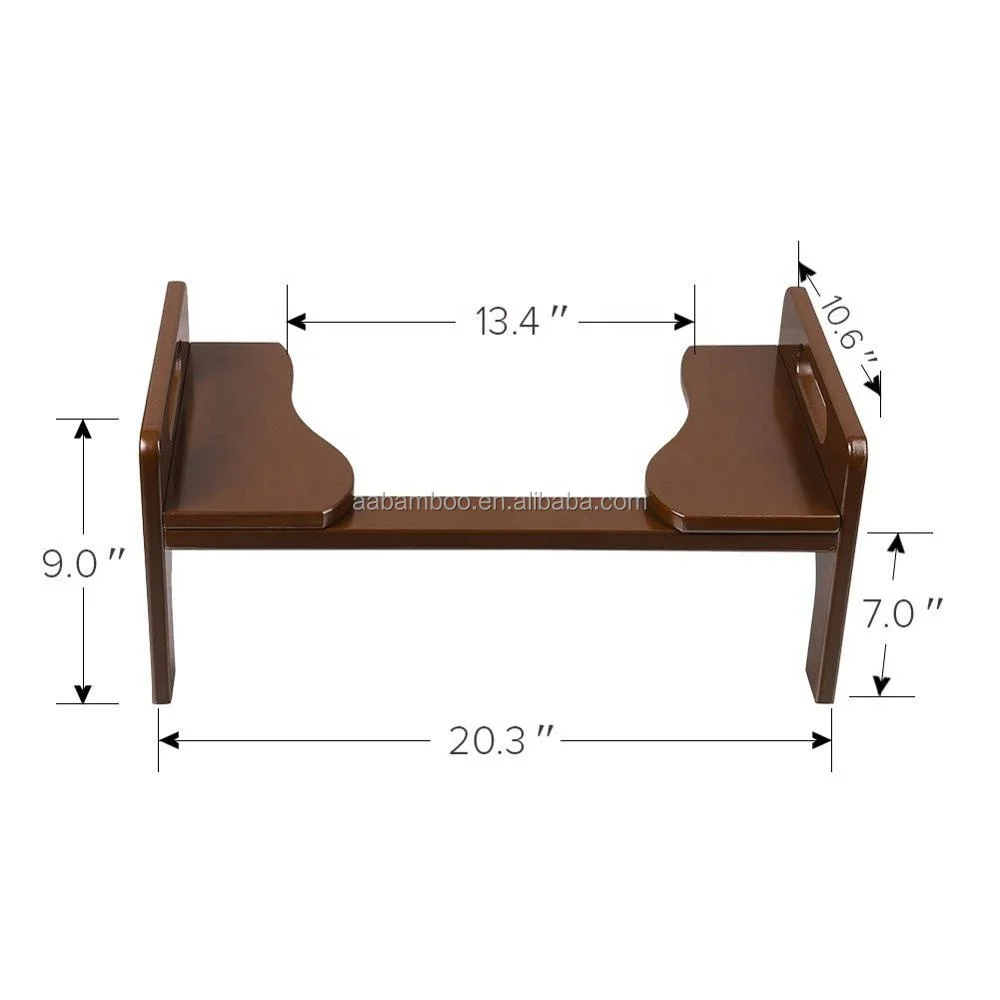Modern bathroom bamboo adjustable toilet stool squat potty