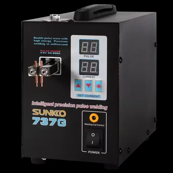 Sunkko 737G + Портативный Аккумуляторный импульсный точечный сварочный аппарат 18650 аккумуляторной сварки 110V
