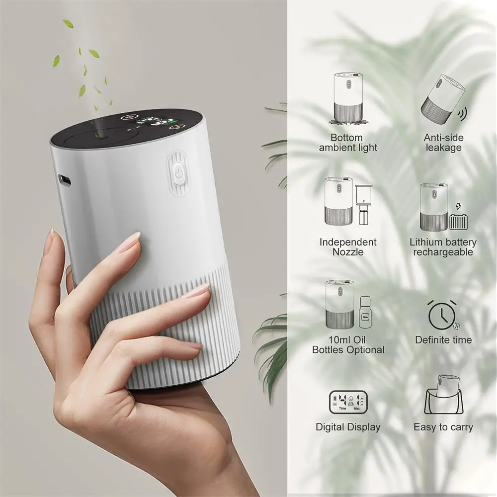 Car Home Fragrance Rechargeable Usb Wireless Electric Portable Perfume Waterless Aromatherapy Essential Oil Aroma Diffuser 2024