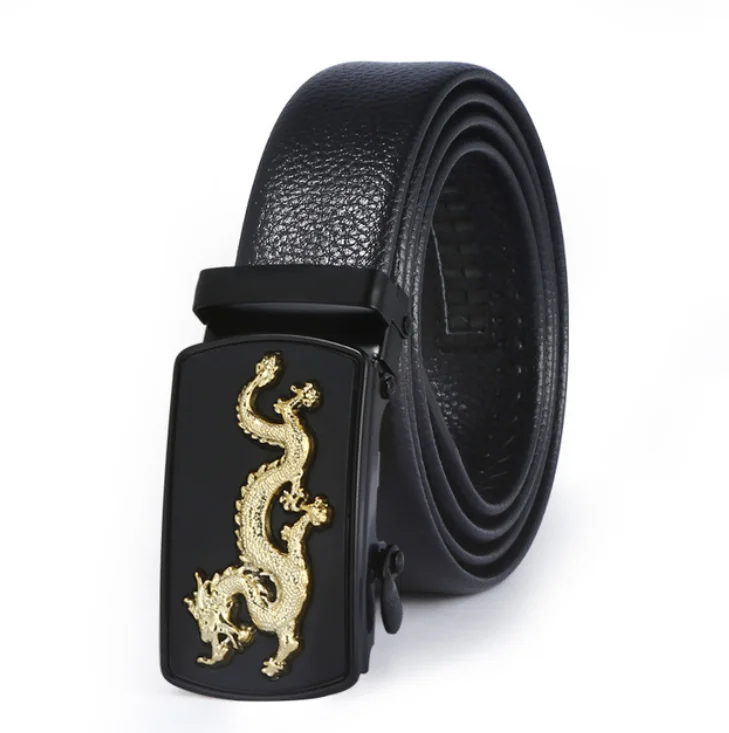 New Product mens automatic buckle belts for men Genuine Leather belt custom logo LQbelt factory