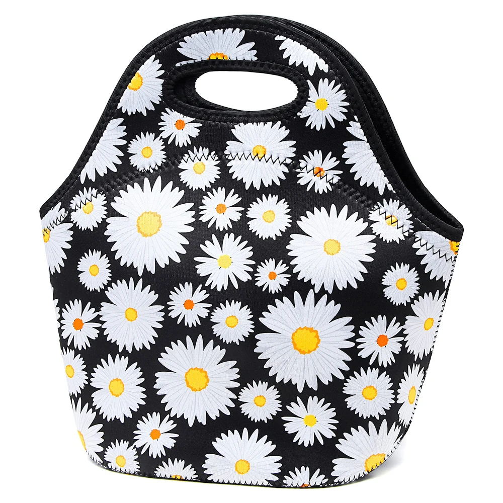 Modern Cartoon Designer Character Pack Leopard Food Picnic Baby Sublimation Blank Neoprene Small Tote Lunch Bag For Girls