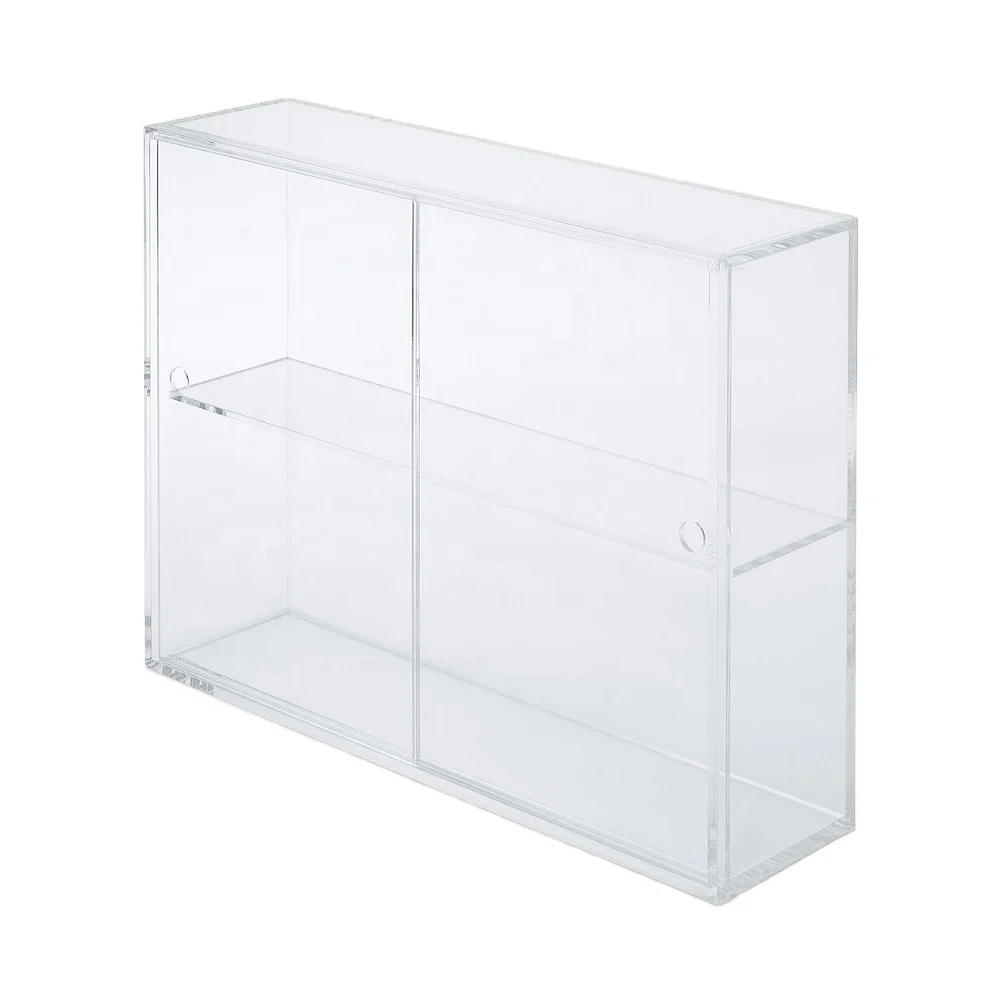 Custom Acrylic Display Case with Sliding Door for Cosmetics