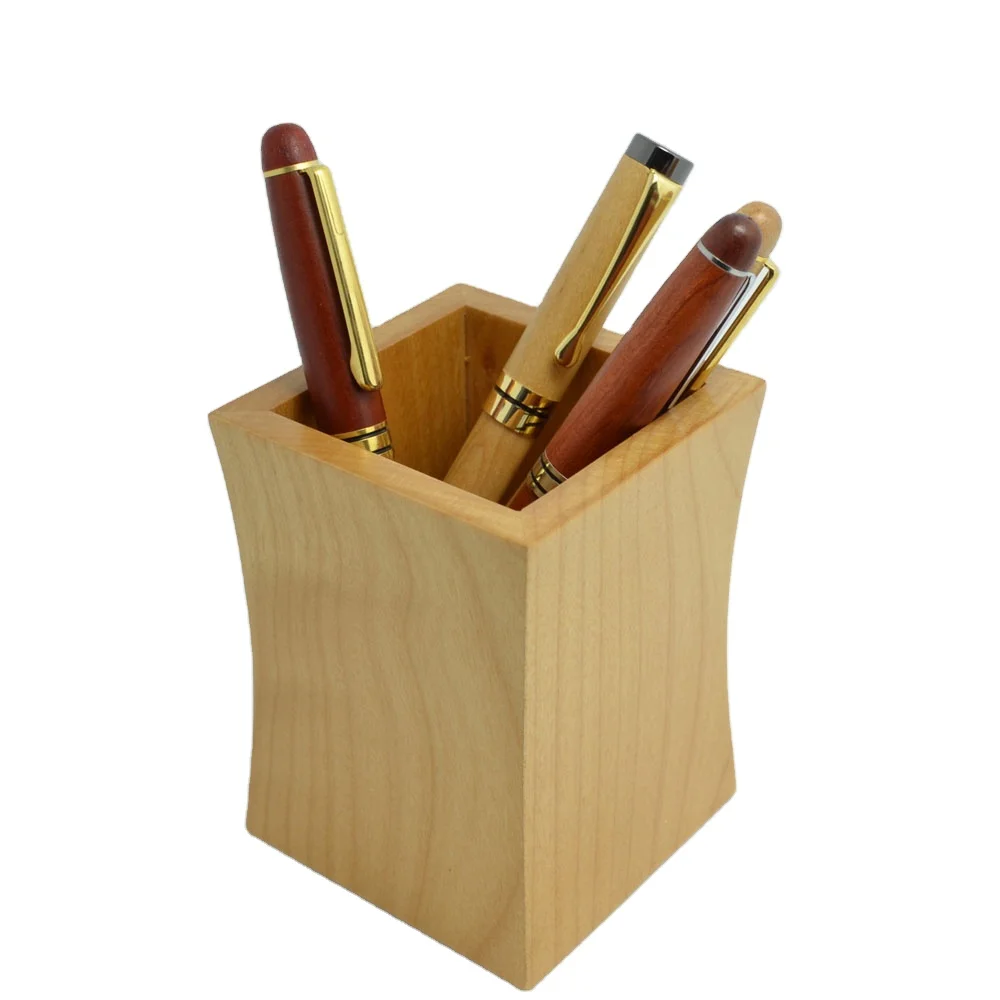 finely made quality maple wooden pen holder pen container