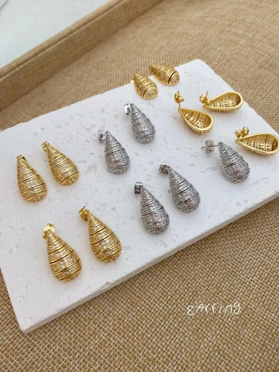 trending products 2024 new arrivals winning teardrop earring beauty CZ zirconia fashion jewelry stud earrings