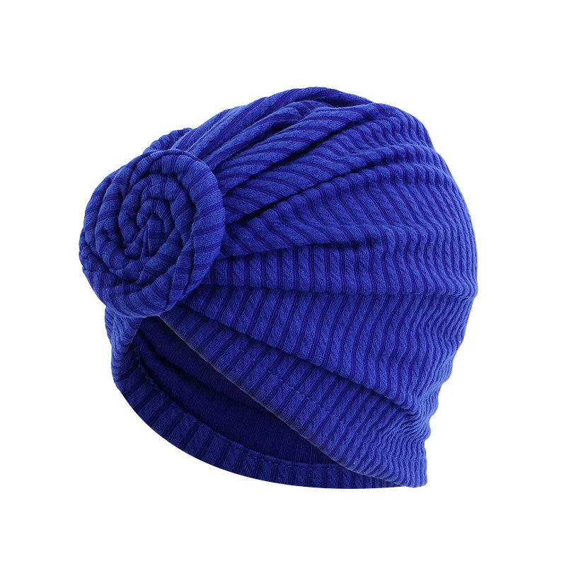 Amazon Hot Autumn Women Muslim Knotted Plain Top Knot Hat Cotton Cap Beanie Twisty Hair Turban