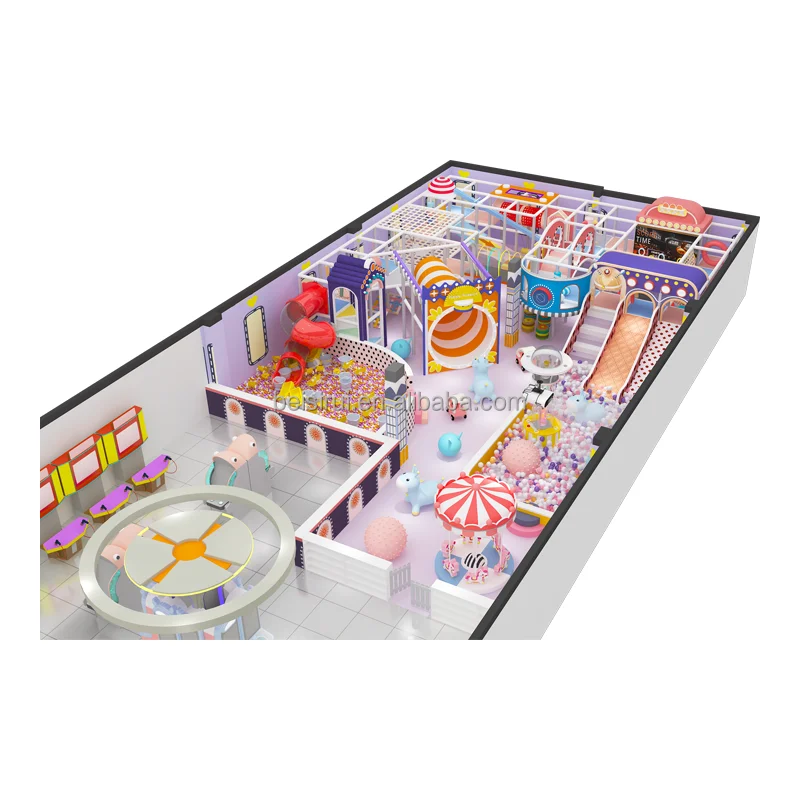 Top kids play Custom Indoor Playground for Children Plastic Double Slides climbing play Equipment Manufacturer Sale
