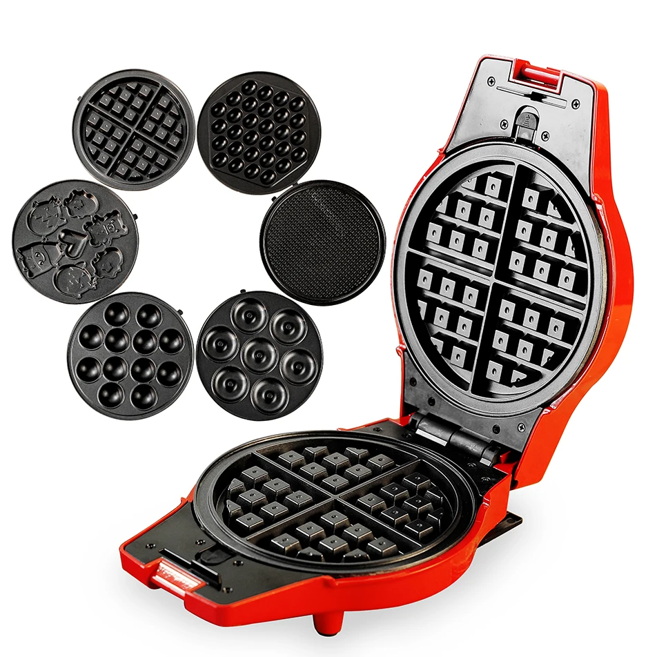 ETL Detachable Professional Round Small Electric Non-Stick Smokeless Smart Auto Timer Press Snack Waffle Bubble Maker Machine