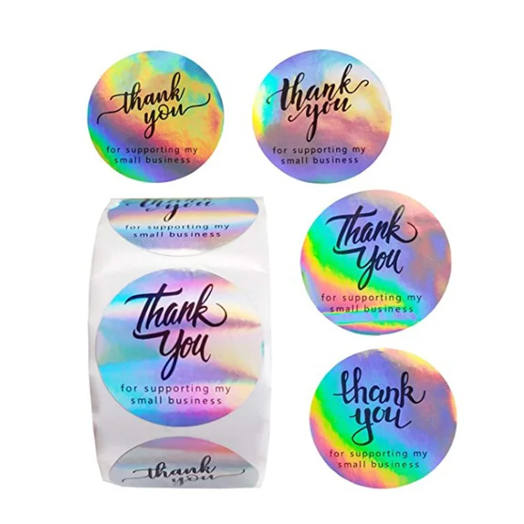 Custom Logo Printing Adhesive Packaging Thank You Label Stickers For Small Business