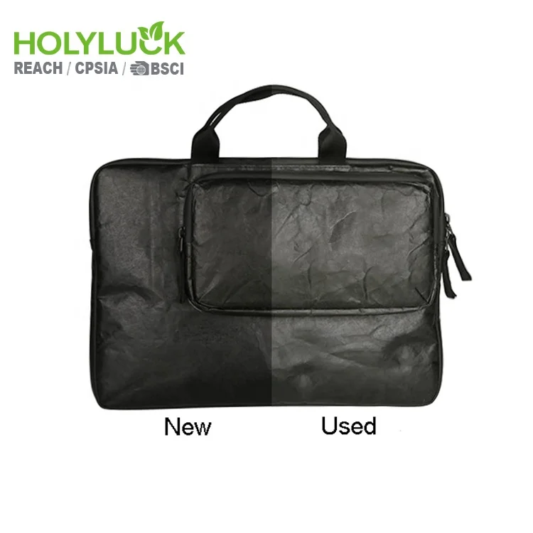 Customized 14 inch waterproof tote bag zipper dupont tyvek paper laptop travel bag with sleeve